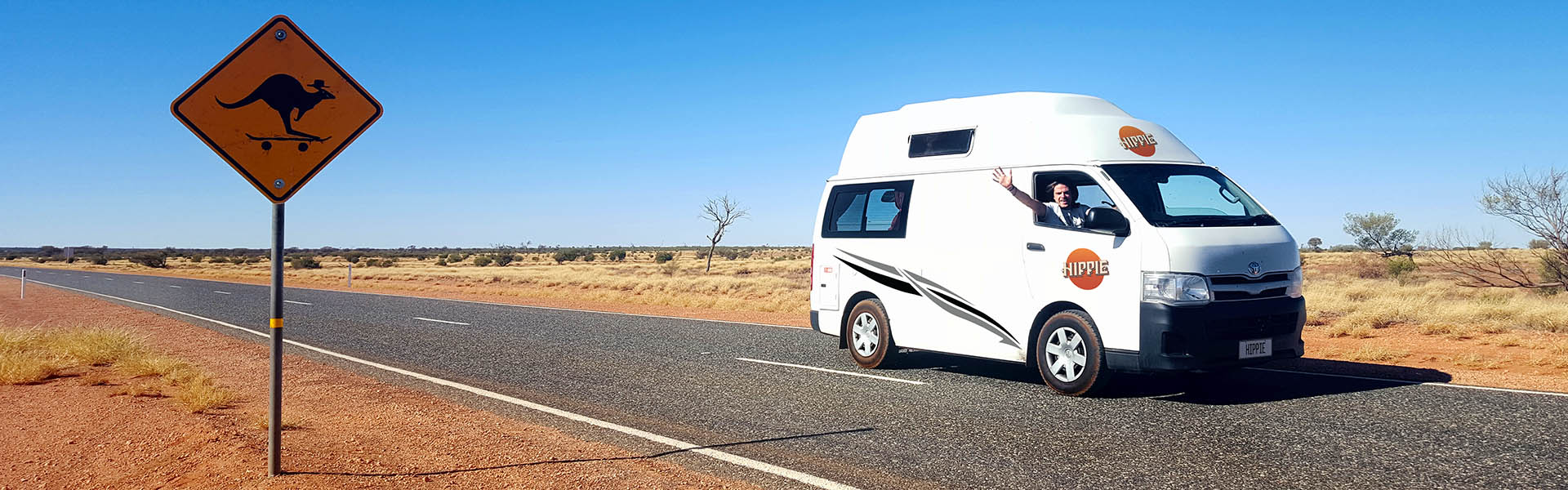 Hippie Hitop Camper on an Australian outback road trip